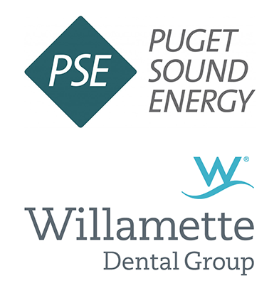 Pudget Sound Energy logo and Willamette Dental Group logo