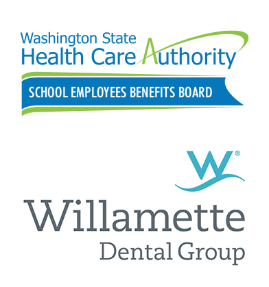 Washington State Health Care Authorities logo and Willamette Dental Group logo